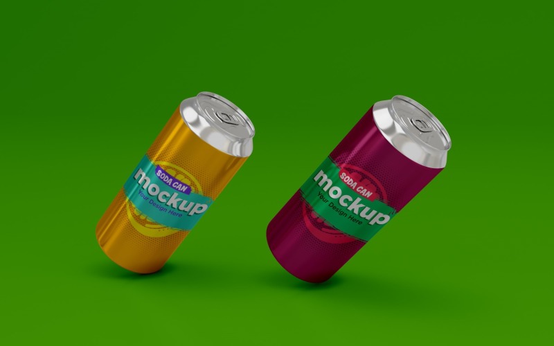 Long Tin Can Mockup Design 01 Product Mockup