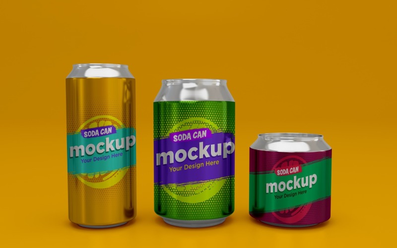 Metal Tin Can Mockup Design 05 Product Mockup