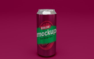 Round Tall Tin Can Packaging Mockup Design 04