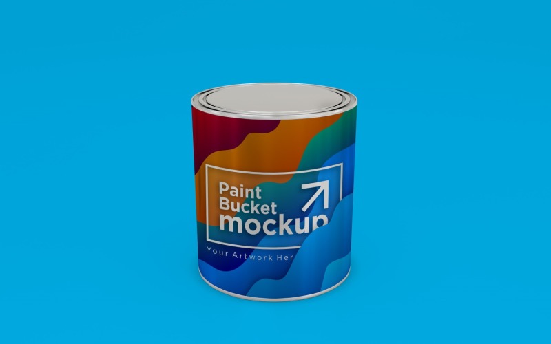 Steel Paint Bucket Container packaging mockup 01 Product Mockup