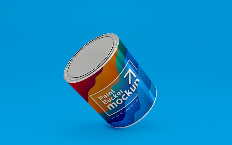 Steel Paint Bucket Container packaging mockup 04 Product Mockup
