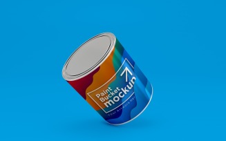 Steel Paint Bucket Container packaging mockup 04