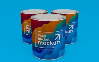 Steel Paint Bucket Container packaging mockup 07