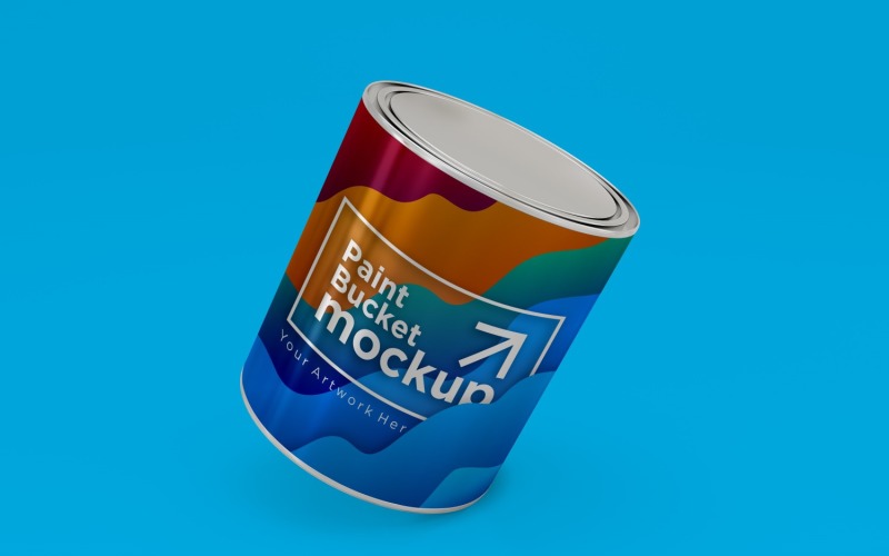 Steel Paint Bucket Container packaging mockup 10 Product Mockup