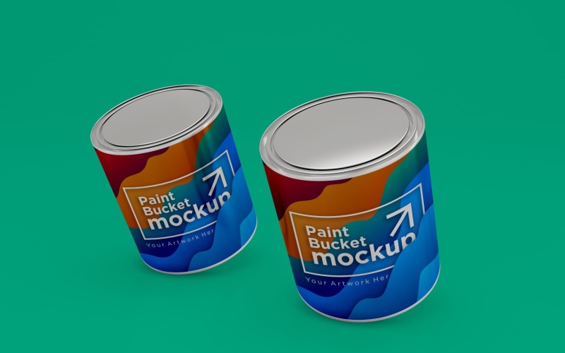 Steel Paint Bucket Container packaging mockup 17 Product Mockup