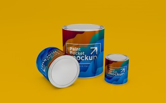 Steel Paint Bucket Container packaging mockup 24