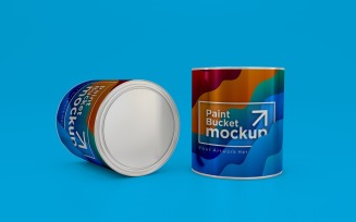 Steel Paint Bucket Container packaging mockup 25