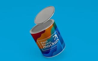 Steel Paint Bucket Container packaging mockup 31