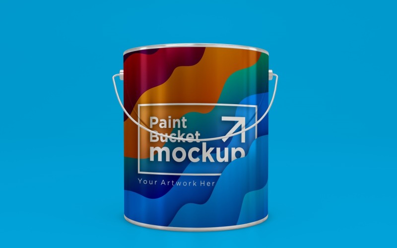 Steel Paint Bucket Container packaging mockup 34 Product Mockup