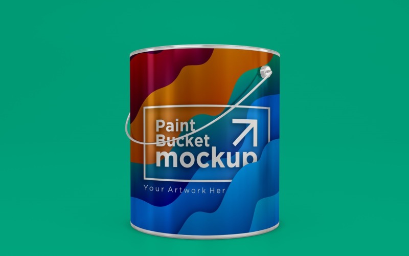 Steel Paint Bucket Container packaging mockup 35 Product Mockup