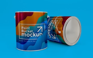 Steel Paint Bucket Container packaging mockup 43