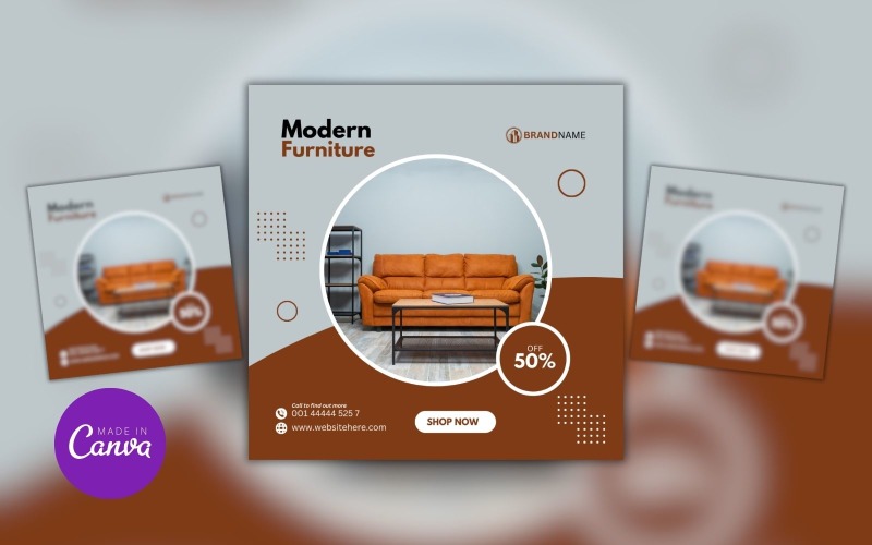 Canva Modern Furniture Sale Design Template Poster Social Media