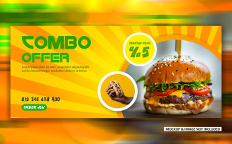 Fast food Offer ads cover banner design EPS template