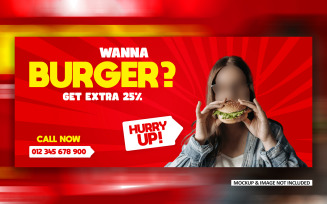 Fast food Social media ad cover banner design EPS