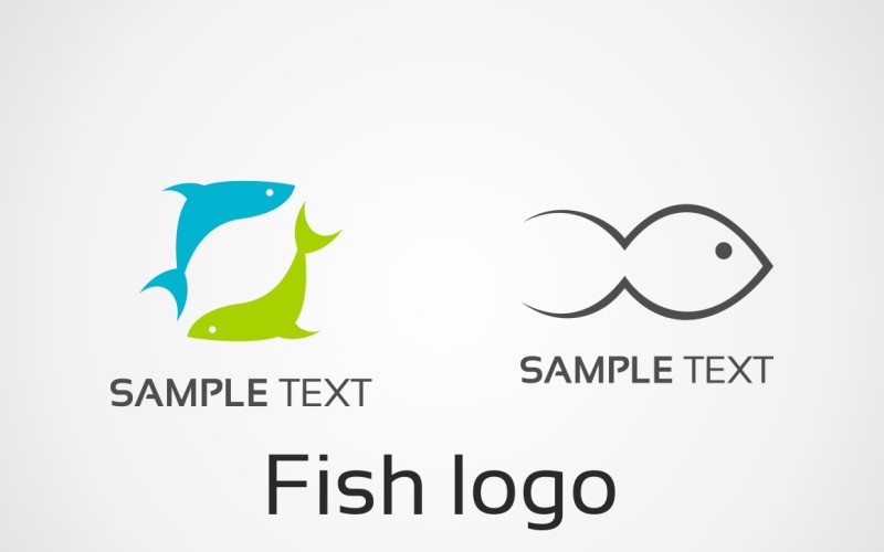Fish logo for the website and application Logo Template