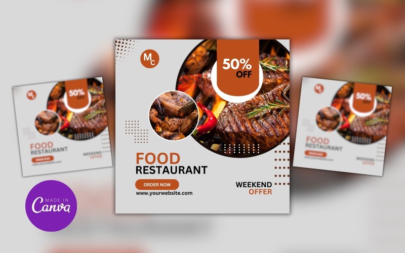 Food Restaurant Menu Design Template Social Media