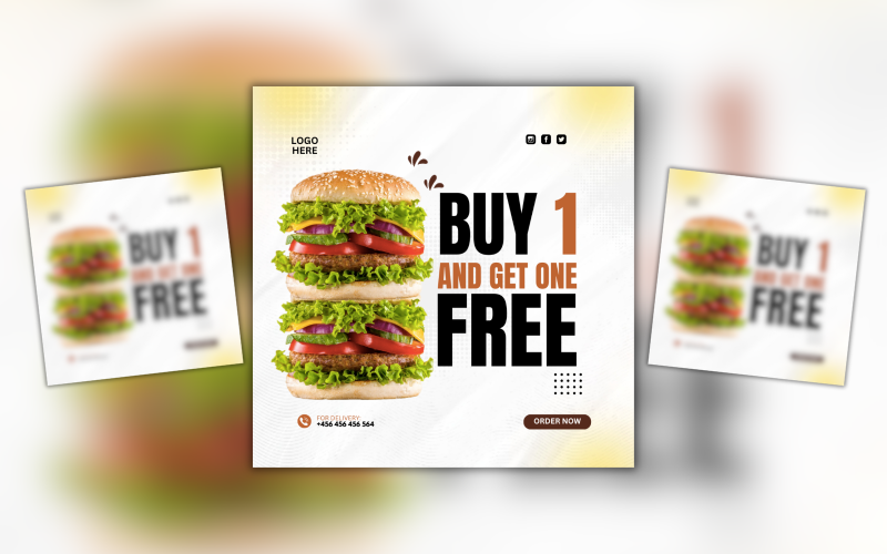 Free Fast Food Burger Design Template Social Media