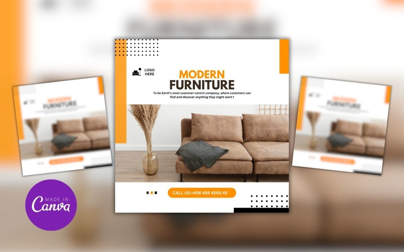 Interior Furniture Sale Canva Design Template Social Media