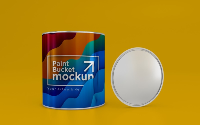 Steel Paint Bucket Container packaging mockup 30 Product Mockup