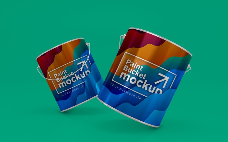 Steel Paint Bucket Container packaging mockup 38 Product Mockup