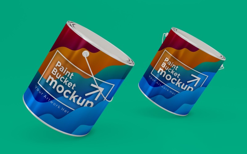 Steel Paint Bucket Container packaging mockup 44 Product Mockup
