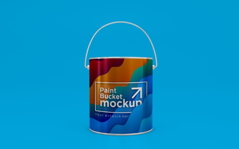 Steel Paint Bucket Container packaging mockup 46 Product Mockup