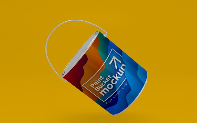 Steel Paint Bucket Container packaging mockup 48 Product Mockup