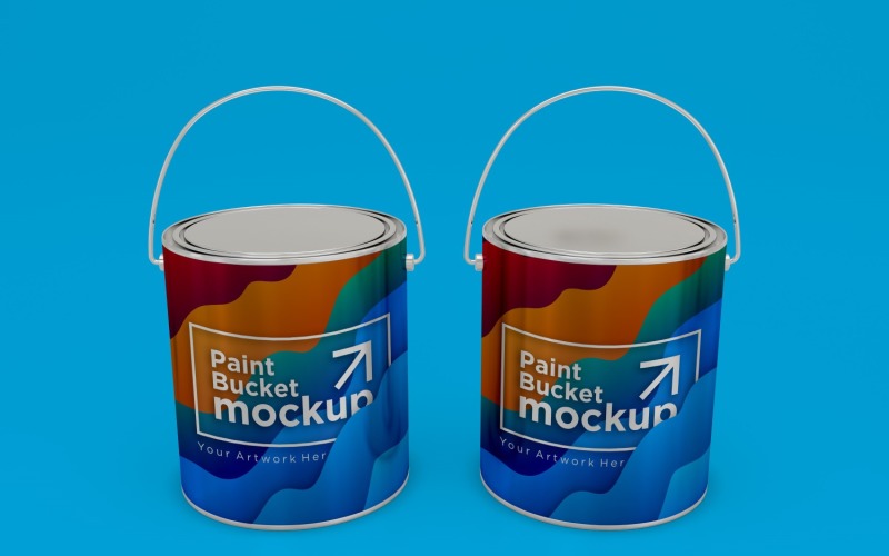 Steel Paint Bucket Container packaging mockup 49 Product Mockup