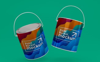 Steel Paint Bucket Container packaging mockup 50