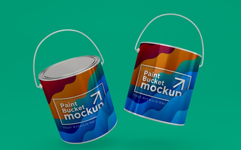 Steel Paint Bucket Container packaging mockup 50 Product Mockup