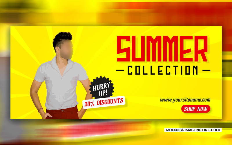 Summer Collection Social media promotional ads banner EPS design template Social Media