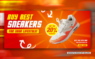 Best Sneakers Gym fitness promotional social media EPS vector cover banner templates