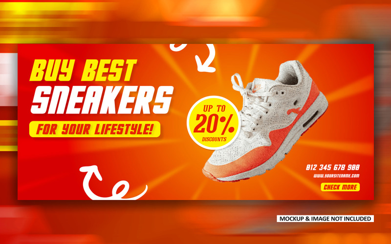 Best Sneakers Gym fitness promotional social media EPS vector cover banner templates Social Media