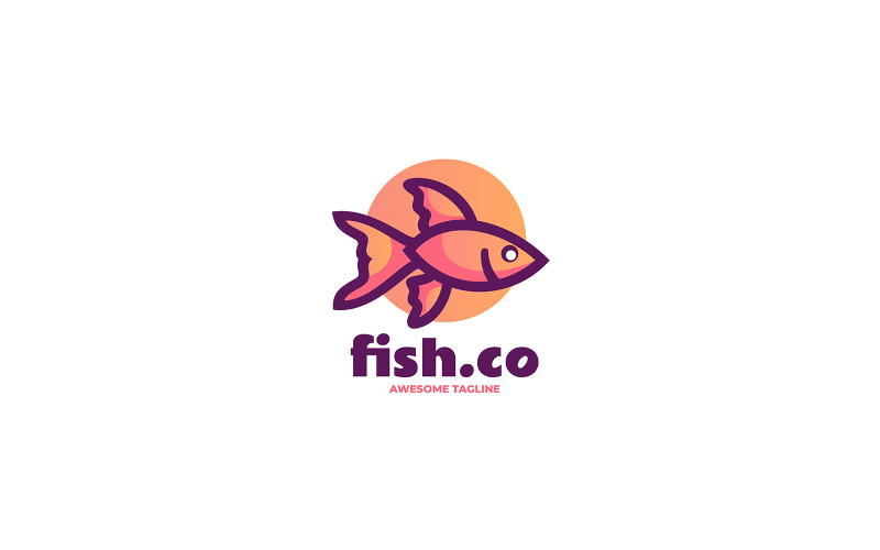 Betta Fish Simple Mascot Logo 1 Logo Template