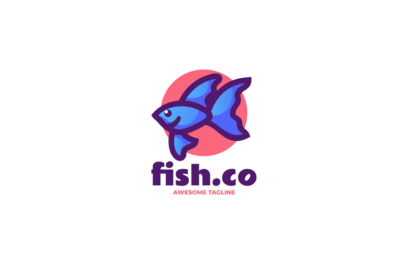 Betta Fish Simple Mascot Logo Logo Template