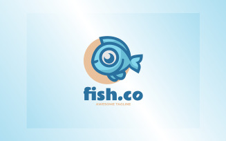 Fish Mascot Cartoon Logo Design
