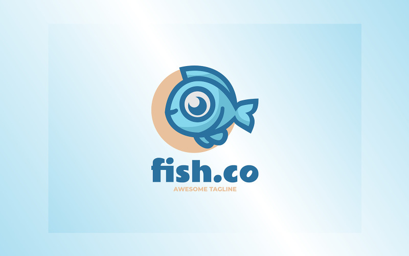 Fish Mascot Cartoon Logo Design Logo Template