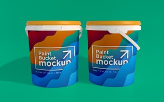 Plastic Paint Bucket Container packaging mockup 02
