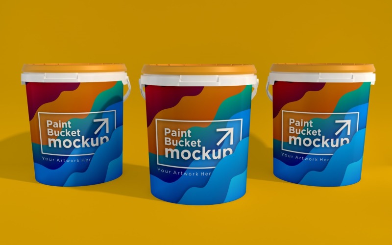 Plastic Paint Bucket Container packaging mockup 03 Product Mockup
