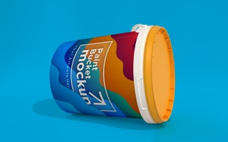 Plastic Paint Bucket Container packaging mockup 04
