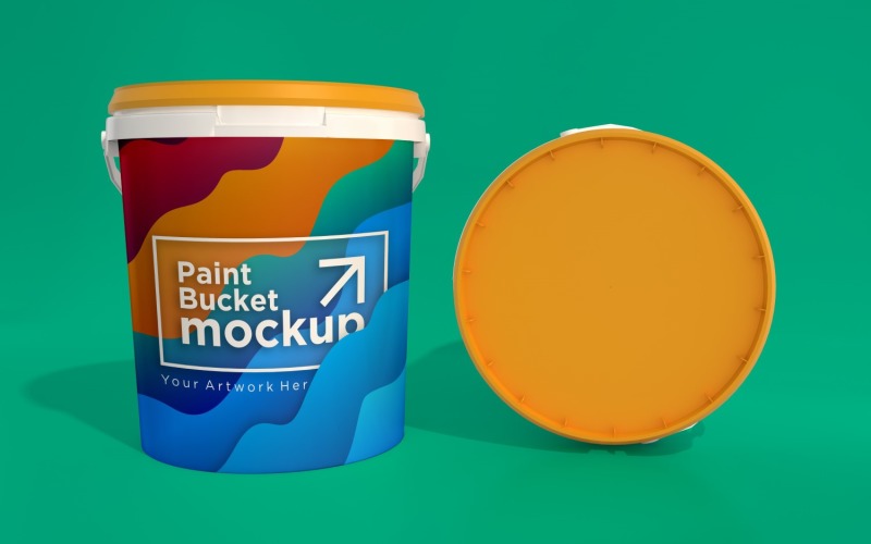 Plastic Paint Bucket Container packaging mockup 05 Product Mockup