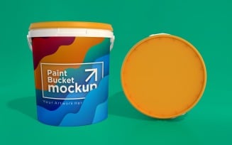 Plastic Paint Bucket Container packaging mockup 05