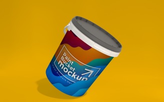 Plastic Paint Bucket Container packaging mockup 06