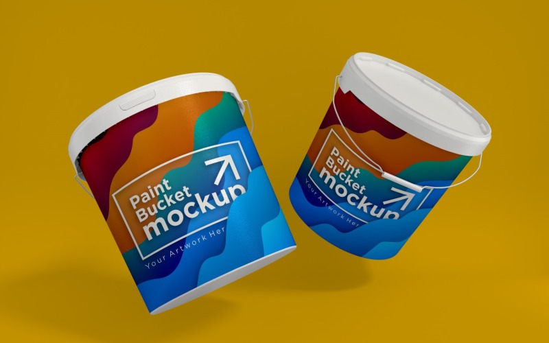 Plastic Paint Bucket Container packaging mockup 09 Product Mockup