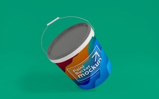 Plastic Paint Bucket Container packaging mockup 11
