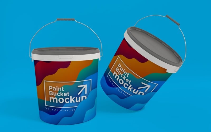 Plastic Paint Bucket Container packaging mockup 13 Product Mockup