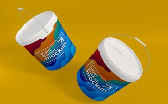 Plastic Paint Bucket Container packaging mockup 15