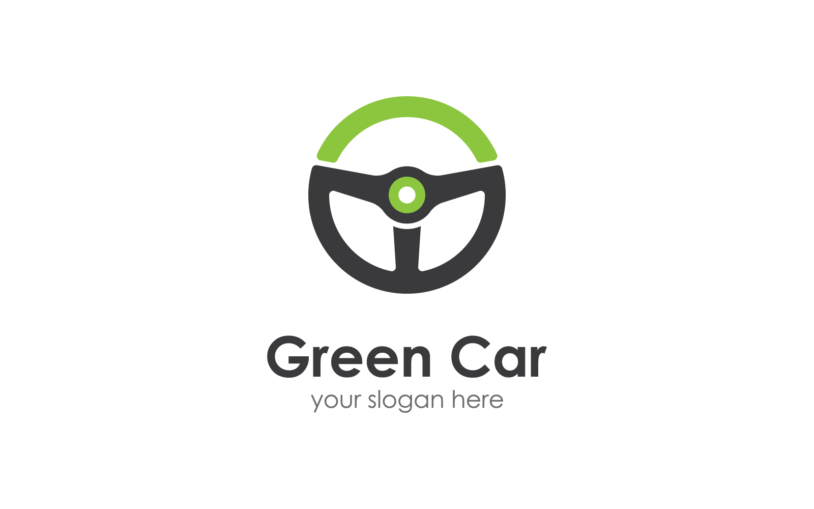 Ratt grön bil logotyp vektordesign