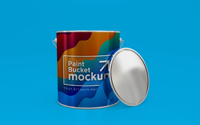 Steel Paint Bucket Container packaging mockup 52 Product Mockup