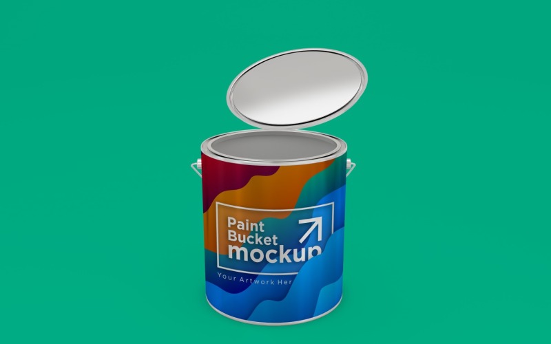 Steel Paint Bucket Container packaging mockup 53 Product Mockup